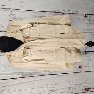 Talbots Tan Utility Jacket Internal Drawstring M Petite
